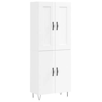 Highboard High Gloss White | Stylish Engineered Wood Storage