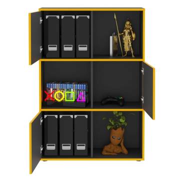 FMD Free-standing Shelf Unit - 3 Open Compartments Anthracite