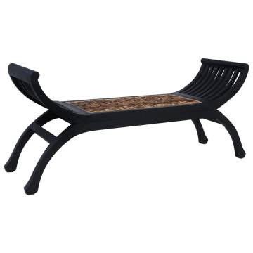 Bench 120 cm Dark Brown Abaca - Rustic Charm for Your Home