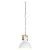 Industrial Hanging Lamp 25W - White Round Mango Wood 42cm