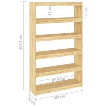 Solid Pinewood Book Cabinet & Room Divider | HipoMarket