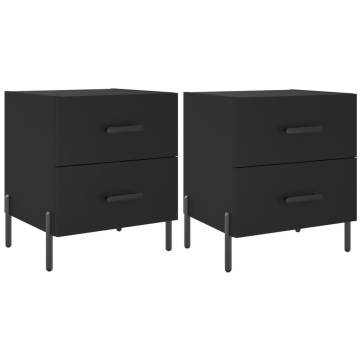 Modern Black Bedside Cabinets - 2 pcs | HipoMarket UK