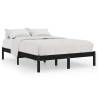 Black Solid Wood Bed Frame 135x190 cm Double - Hipomarket