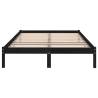 Black Solid Wood Bed Frame 135x190 cm Double - Hipomarket