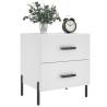 Stylish White Bedside Cabinets - 2 Pcs Engineered Wood