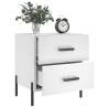 Stylish White Bedside Cabinets - 2 Pcs Engineered Wood