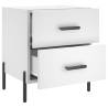 Stylish White Bedside Cabinets - 2 Pcs Engineered Wood