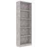 5-Tier Concrete Grey Book Cabinet - Modern & Stylish Design