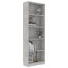 5-Tier Concrete Grey Book Cabinet - Modern & Stylish Design