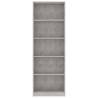 5-Tier Concrete Grey Book Cabinet - Modern & Stylish Design