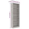 5-Tier Concrete Grey Book Cabinet - Modern & Stylish Design