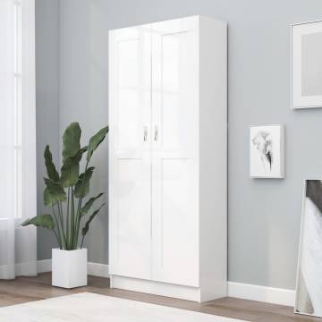 Stylish White Book Cabinet - 82.5x30.5x185.5 cm