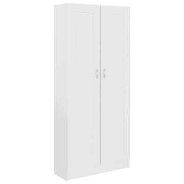 Stylish White Book Cabinet - 82.5x30.5x185.5 cm