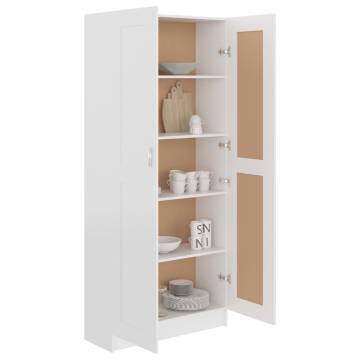 Stylish White Book Cabinet - 82.5x30.5x185.5 cm