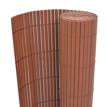 Double-Sided Garden Fence PVC 90x500 cm Brown - Durable & Stylish