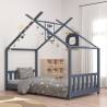 Kids Bed Frame Grey Solid Pine Wood 80x160 cm Colour grey Size 80 x 160 cm 