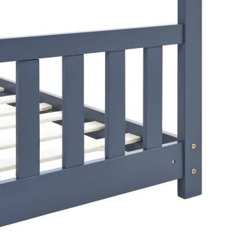 Kids Bed Frame Grey Solid Pine Wood 80x160 cm | Hipomarket