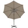 Cantilever Umbrella with LED Lights - Taupe 300 cm | HipoMarket