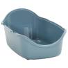 Cat Litter Tray with Cover - White & Blue | 56x40x40 cm