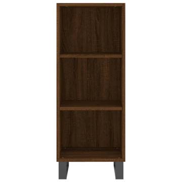 Stylish Highboard in Brown Oak - 34.5x34x180 cm