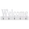 Wall Mounted Coat Rack WELCOME - Stylish White Organizer