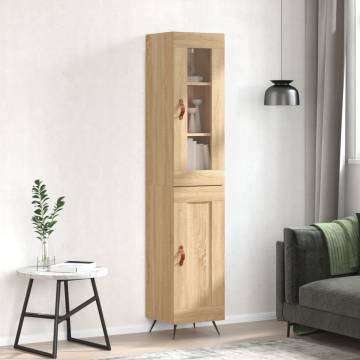 Stylish Highboard Sonoma Oak - 34.5x34x180 cm | HipoMarket