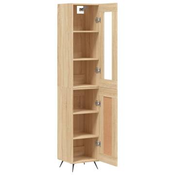 Stylish Highboard Sonoma Oak - 34.5x34x180 cm | HipoMarket