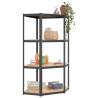 4-Layer Shelves Set - Anthracite Steel & Engineered Wood | HipoMarket