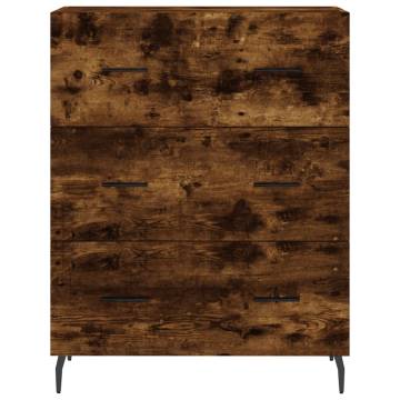 Stylish Highboard in Smoked Oak | 69.5x34x180 cm