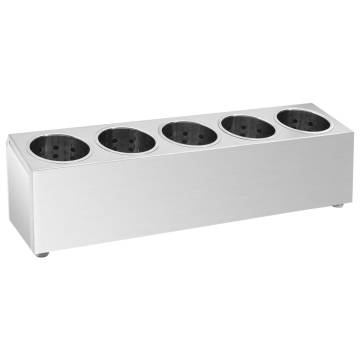 Stainless Steel Cutlery Holder - 5 Grids | HipoMarket