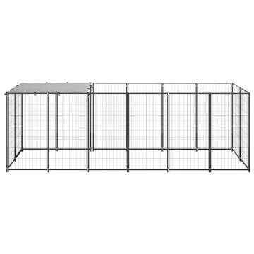 Dog Kennel Black 330x110 cm - Durable Steel Outdoor Cage