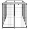 Dog Kennel Black 330x110 cm - Durable Steel Outdoor Cage