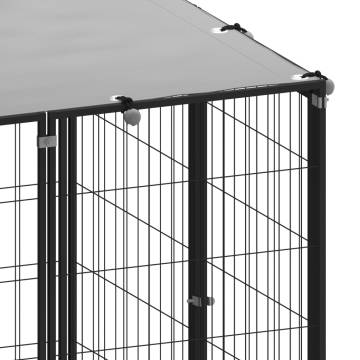 Dog Kennel Black 330x110 cm - Durable Steel Outdoor Cage