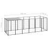 Dog Kennel Black 330x110 cm - Durable Steel Outdoor Cage