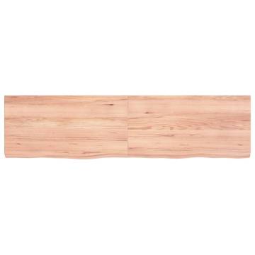 Light Brown Solid Wood Bathroom Countertop - 120x30cm