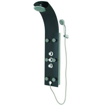 SCHÜTTE Black Glass Shower Panel with Thermostatic Mixer