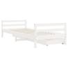 Kids Bed Frame with Drawers - White Solid Pine 80x200 cm