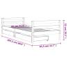 Kids Bed Frame with Drawers - White Solid Pine 80x200 cm