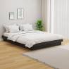 Bed Frame Grey Solid Wood 135x190 cm Double Colour grey Size 135 x 190 cm 