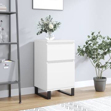 Stylish White Sideboard | 40x35x70 cm Engineered Wood