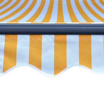 Manual Retractable Awning with LED - Yellow & White 300x250 cm