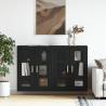 Wall Mounted Cabinets 2 pcs Black Engineered Wood Colour black Quantity in Package 2 Model wood 