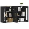 Elegant Black Wall Mounted Cabinets - 2 pcs Engineered Wood