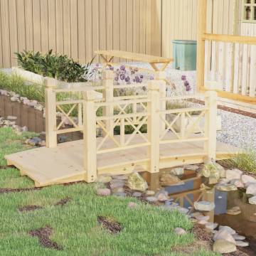 Garden Bridge with Railings | Solid Wood Spruce | 150x67x56cm