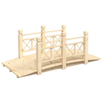 Garden Bridge with Railings | Solid Wood Spruce | 150x67x56cm