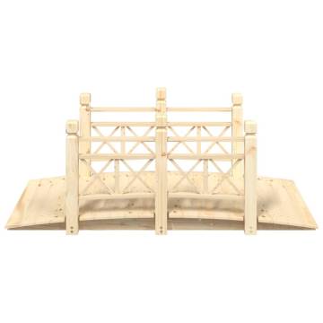 Garden Bridge with Railings | Solid Wood Spruce | 150x67x56cm