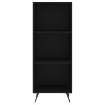 Stylish Highboard - Black Engineered Wood 34.5x34x180 cm