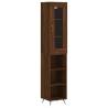 Stylish Highboard in Brown Oak - 34.5x34x180 cm