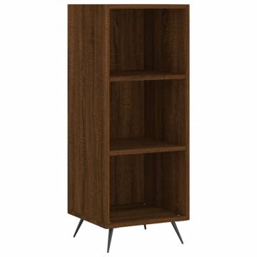 Stylish Highboard in Brown Oak - 34.5x34x180 cm