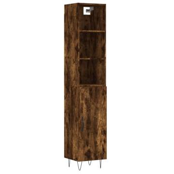 Highboard Smoked Oak - Stylish Storage Solution 34.5x34x180 cm